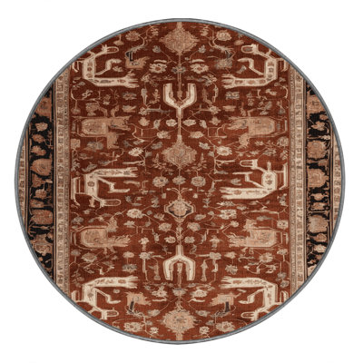 Machine Washable Persian Brown Area Rug