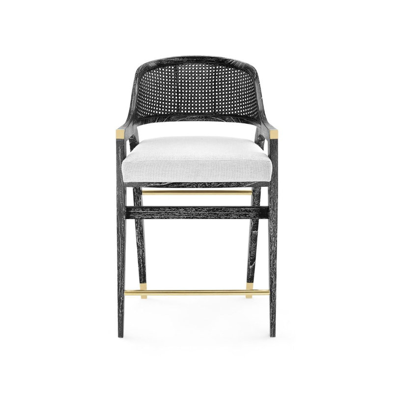 Edward Upholstered Stool, Black