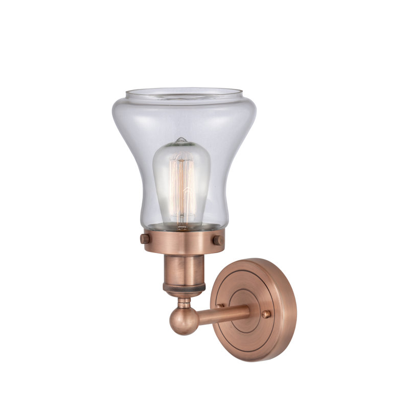 Chickasha Armed Sconce, Matte Black, Clear