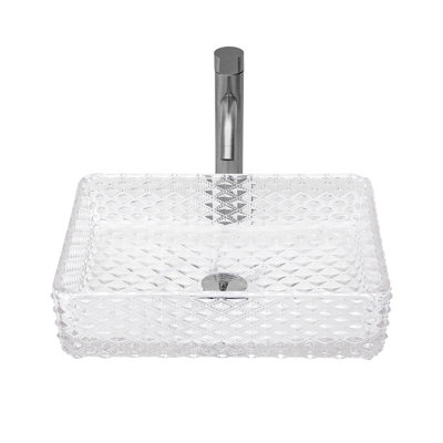 Lavabo vasque de salle de bain rectangulaire au-dessus du comptoir
