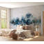 Murale abstraite pelez et collez - Vague bleue moderne-1214483401