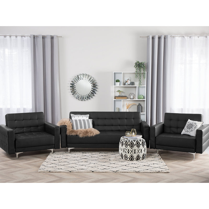 Finnegan 3 - Piece Living Room Set, Black