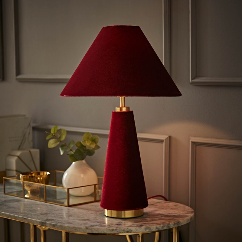 Alliette Fabric Table Lamp, Red, Red