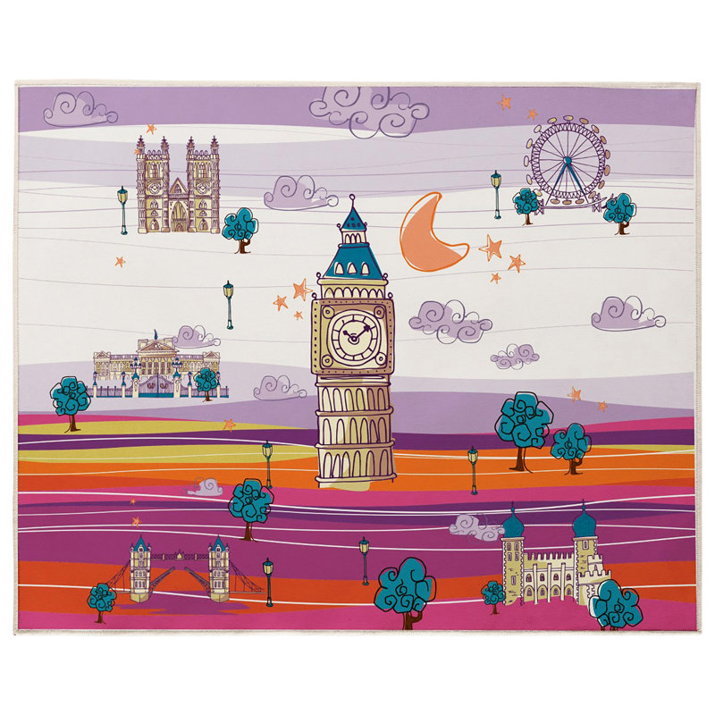 Aramis 90cm L Cotton Playmat, Mauve/Orange