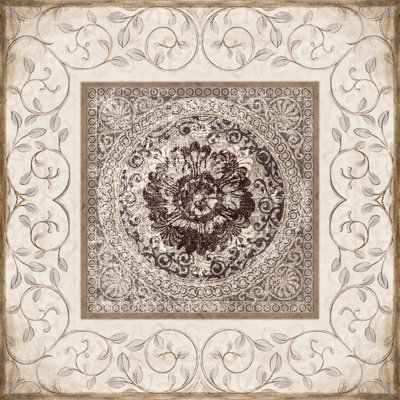 Greige Mauve Emblem - Wrapped Canvas Painting