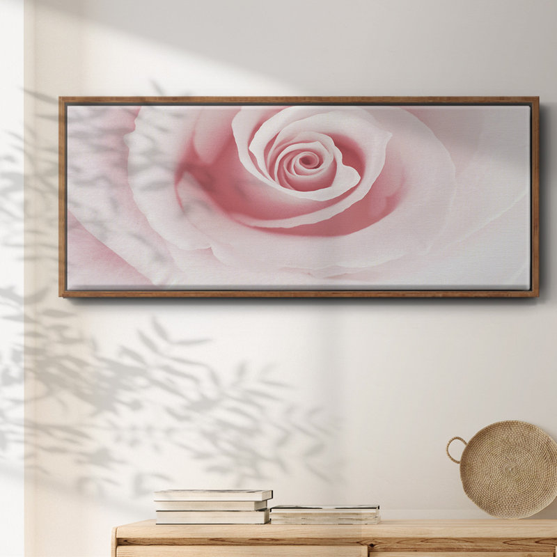 Rose Embrace- Framed Canvas, 8" H x 20" W