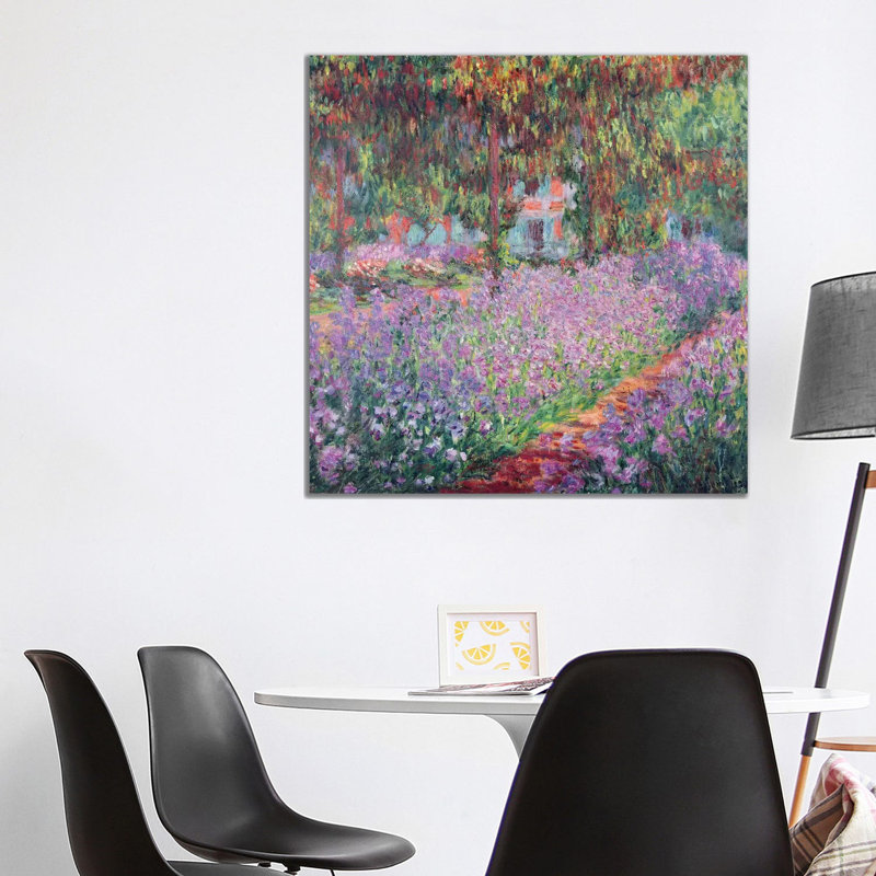 "Le jardin de l’artiste à Giverny" par Claude Monet 1900, reproduction d’art, H 48 po x l 48 po x 1,5 po, Toile tendue