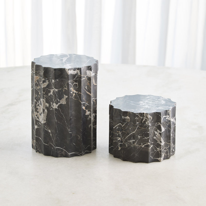 Marble Jar, 4.5" H x 6" W x 6" D