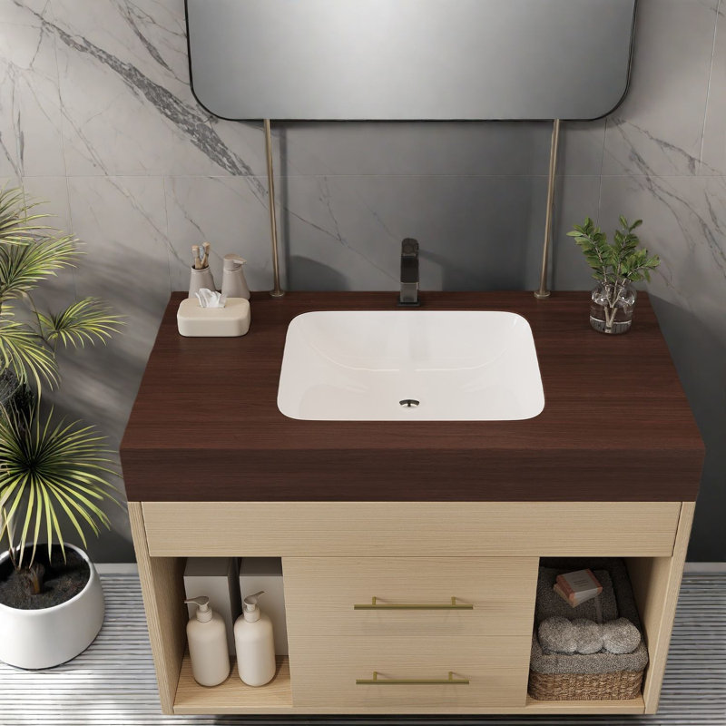 Meuble-lavabo moderne (doit inclure le meuble-lavabo et le lavabo) avec rangement