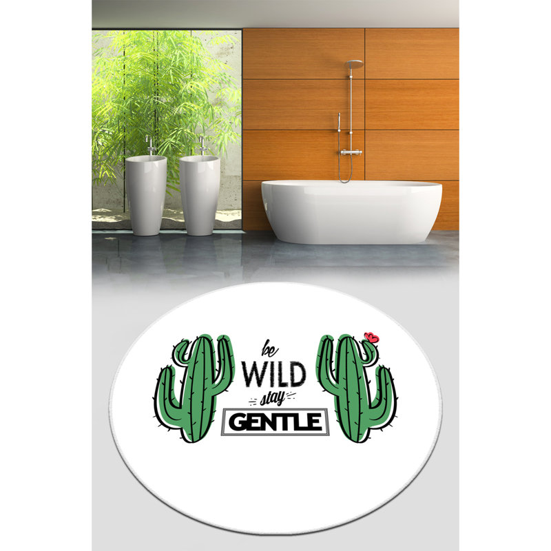 Antibacterial Non-Slip Bathmat, 31.5 inches Diameter, 100% Polyester, 0.4 inches Pile Height | Machine Washable, 700 g/m² | Ideal for Bathroom Safety & Comfort, Stylish & Functional Design