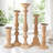 Hez 5Pc Turned Candle Holder Set, Classic Accent, Rustic Brown Wood