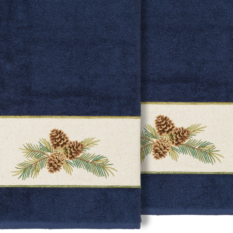 Serviette de bain 100% coton Pierre Pierre, Bleu minuit