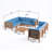 Ajanai Acacia 7 - Person Modular Patio Conversation Set with Cushions-1266075183