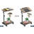 C Shaped End Table With Rolling Wheels, Height Adjustable Sofa Side Table For Small Spaces, Tiltable Surface For Tablets Or Laptops, Industrial TV Tray Cart For Living Room, Retro Brown