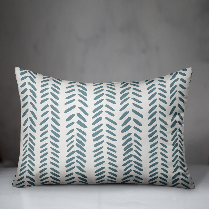 Geometric Reversible Throw Pillow, Blue