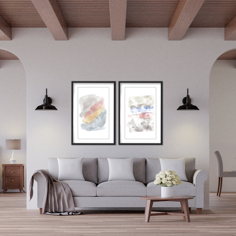 Abstract Chromatic Reverie Diptych, 24" H x 32" W