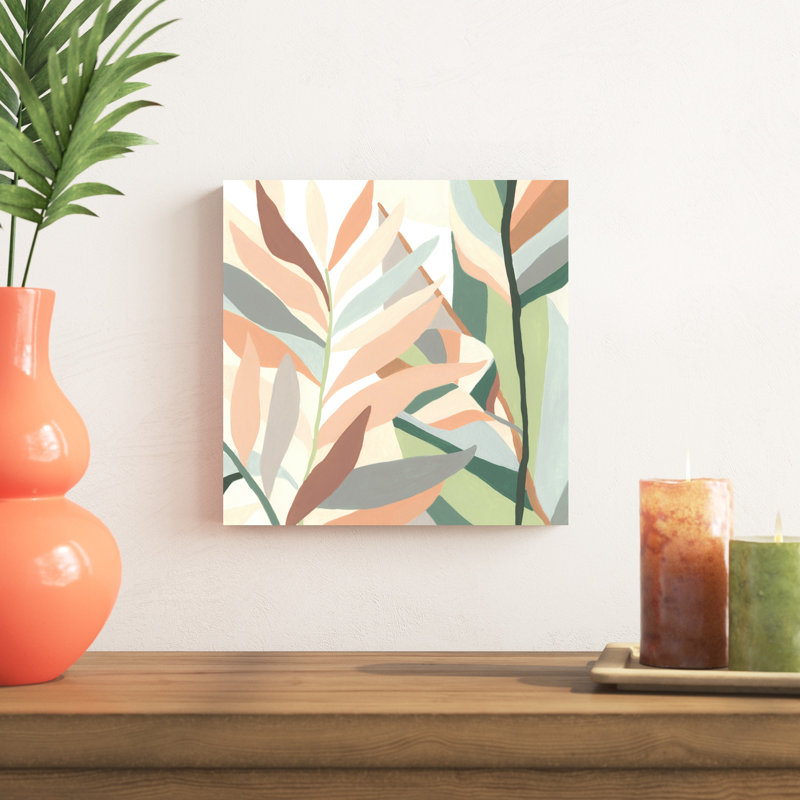 «Soft Tropicals I», peinture sur toile tendue, H 12 po x l 12 po