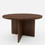 Table basse ronde rustique Heranda 35,4 po, table centrale en bois avec base en forme de croix pour salon-934848199