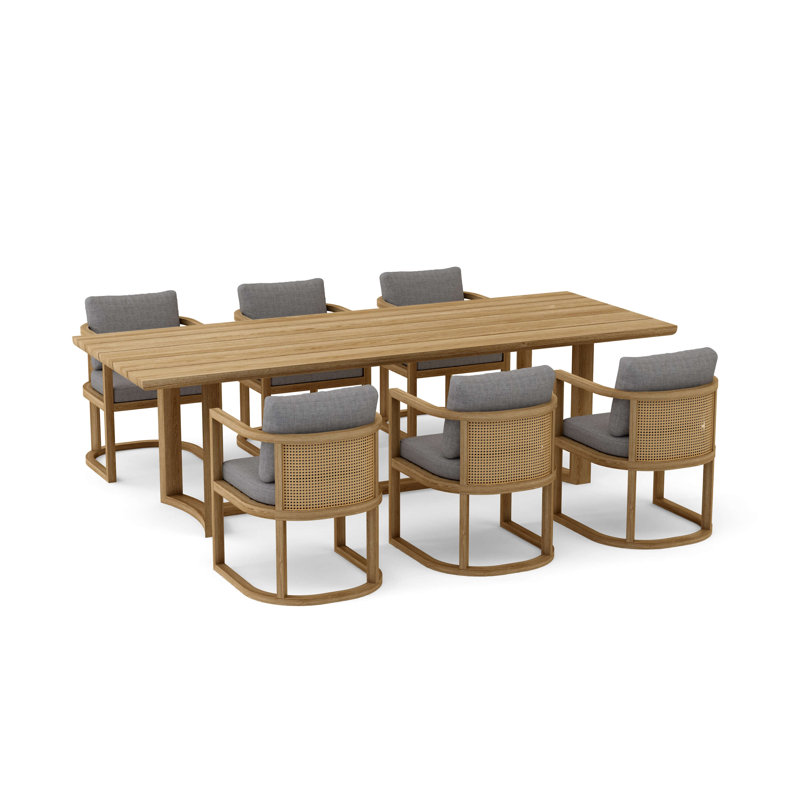 7-pc Junus Dining Table Set, Cast Slate
