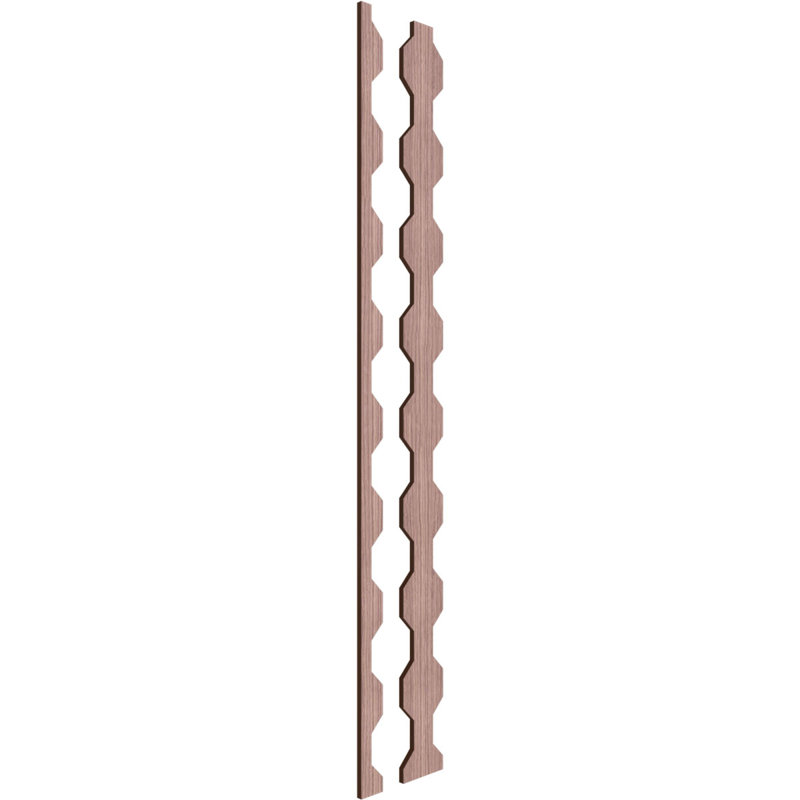 Walnut Adjustable Decorative Wood Slat Wall Panel Kit, 47" Height