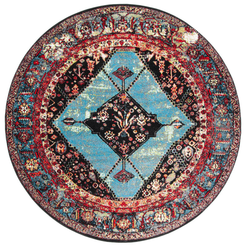Carrieanne Performance Oriental Rug, Square 6'7"