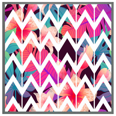 Asar Tropical Geometric Zig Zags 1 Piece Single Picture Frame Wall Art