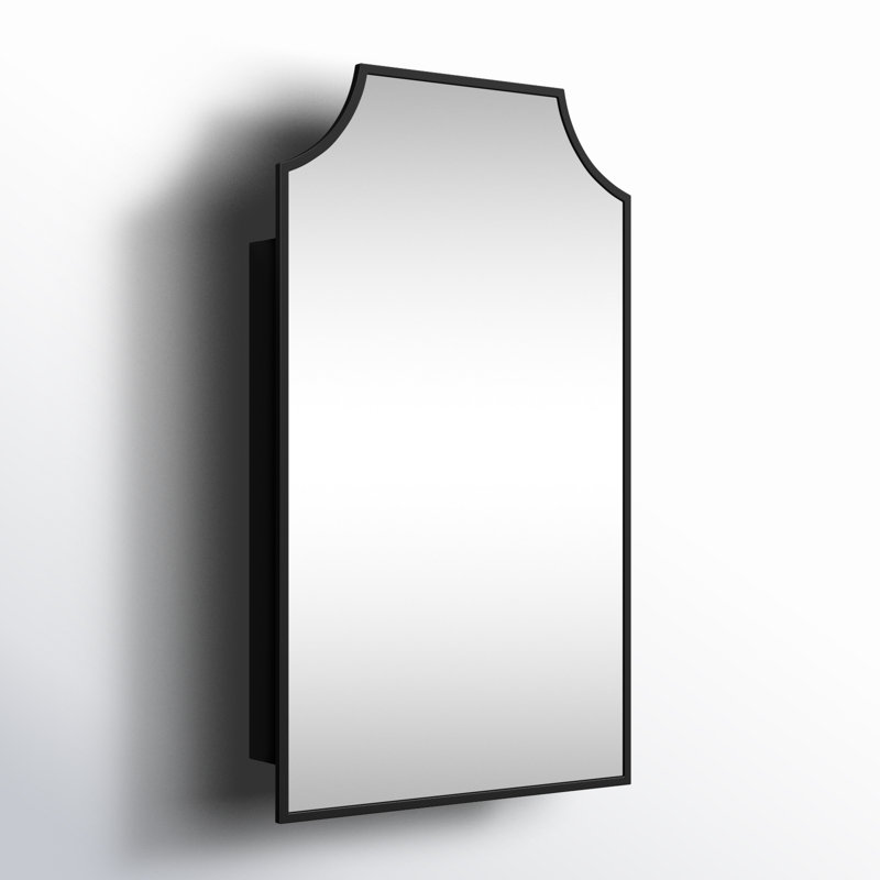 Simone Medicine Cabinet, Recess and Surface Mount,  Black