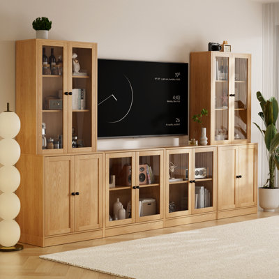 110" Wide Media Center With Bookcases For Tv Stand Up To Tv