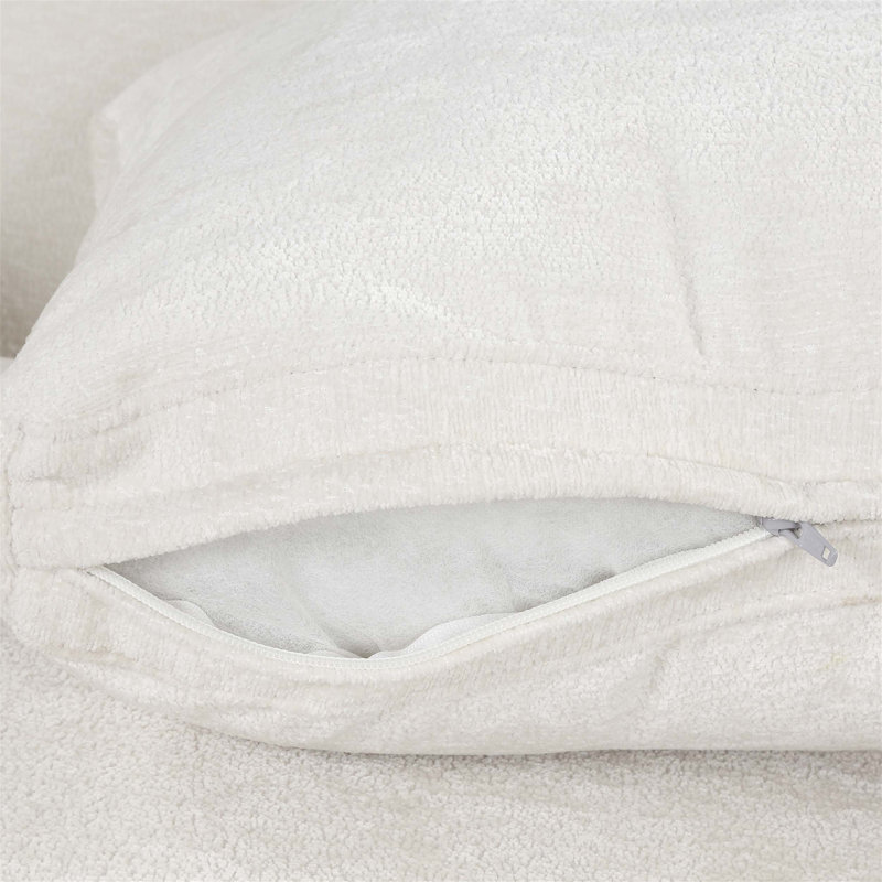 Chaise d'appoint Blerton, Velours blanc