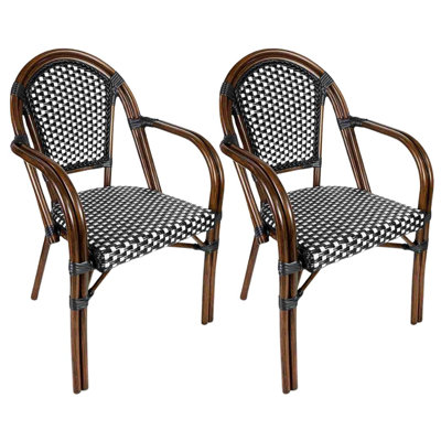 French With Arms Patio Dining Chair by Chivari