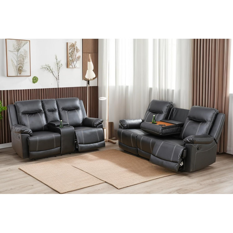 Ensemble de salon en similicuir 2 pièces Waki