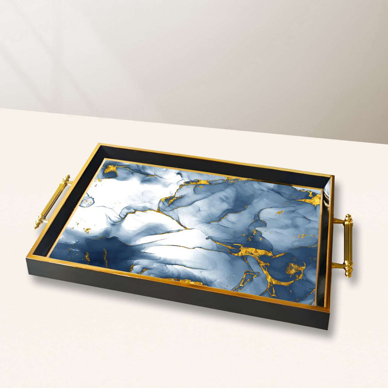 Élégant plateau de service en verre 19,7 x 11,4 x 1,4 pouces | 100% verre de haute qualité | Parfait pour recevoir et servir | Conception élégante et fonctionnelle pour la maison et les fêtes | Durable et facile à nettoyer