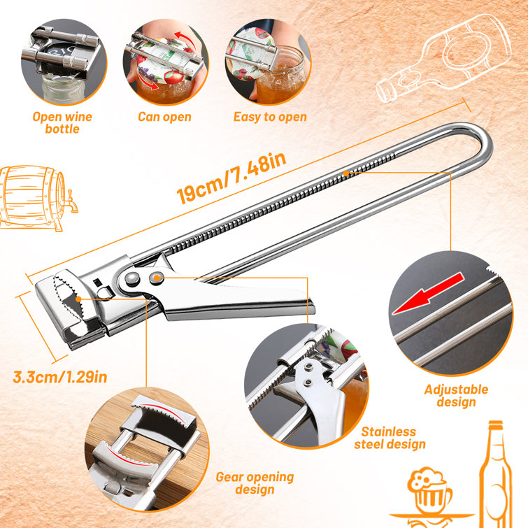 Manual Adjustable Universal High Strength Stainless Steel Can Opener BONYOUN