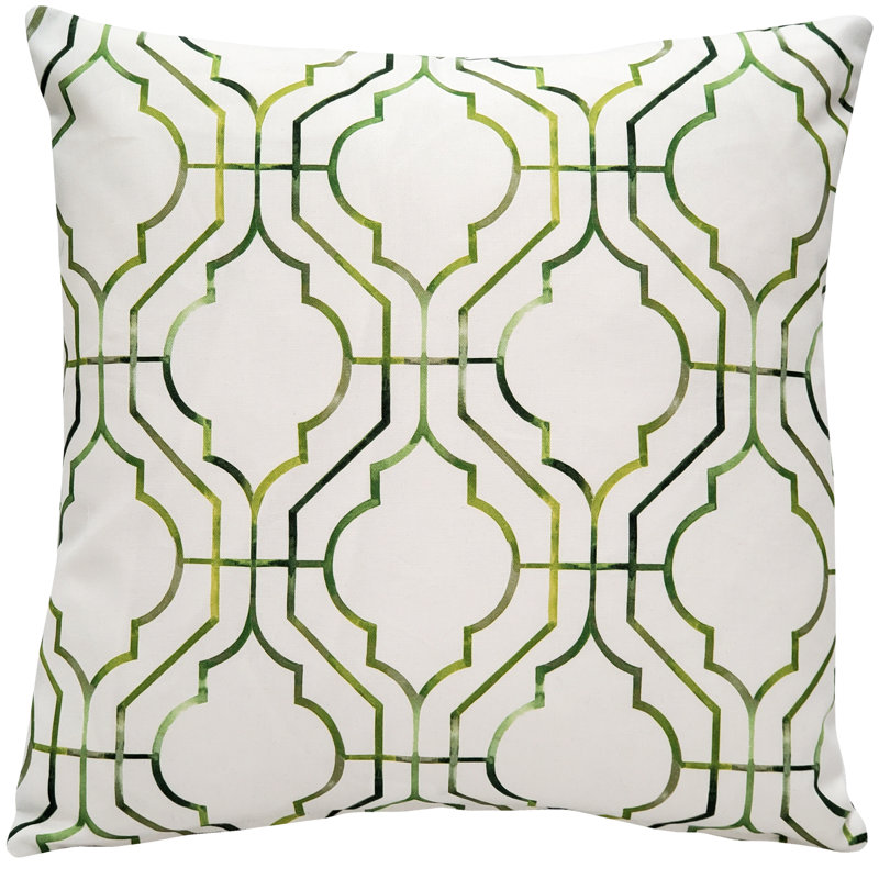 Biltmore Gate Geometric Cotton Throw Pillow, Green