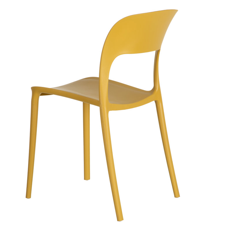Britny 114.3cm H Slat Back Stacking Side Chair, Yellow
