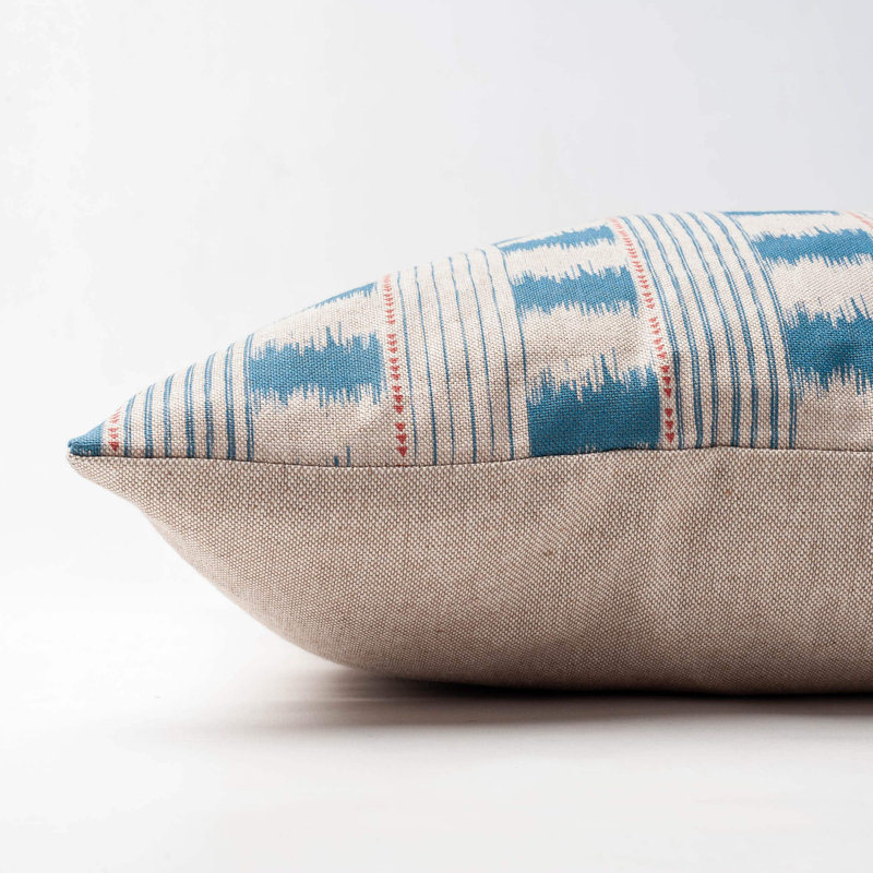 Capri Stripe Cushion in Denim Blue, Synthetic filled, 43x43cm