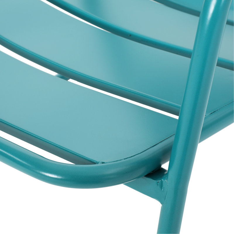 Relax With Ease On Teal Iron Chair, 24.96 In. D, 27.32 W, 24.5 H, 14.23 Lb Wt Chair In Iron: Backyard Relaxation Essential, Depth, Width, Height,