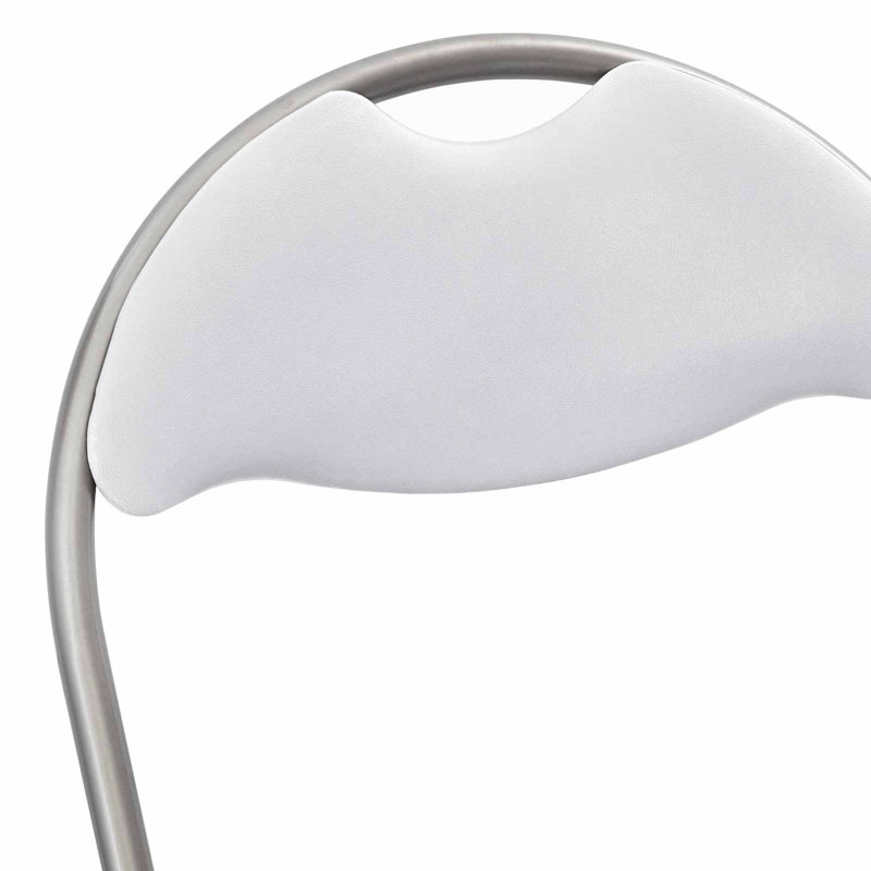 Padded Office Folding Chair Folding Chair Set, White/Grey