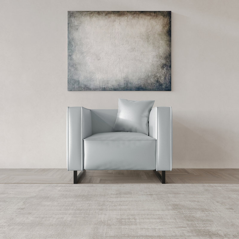 PU Leather Upholstered Accent Chair, Silver
