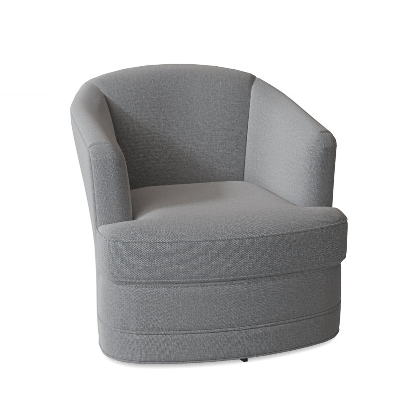 Greyson 29" Wide Swivel Barrel Chair, Light Blue Performance Fabric; 0851-55