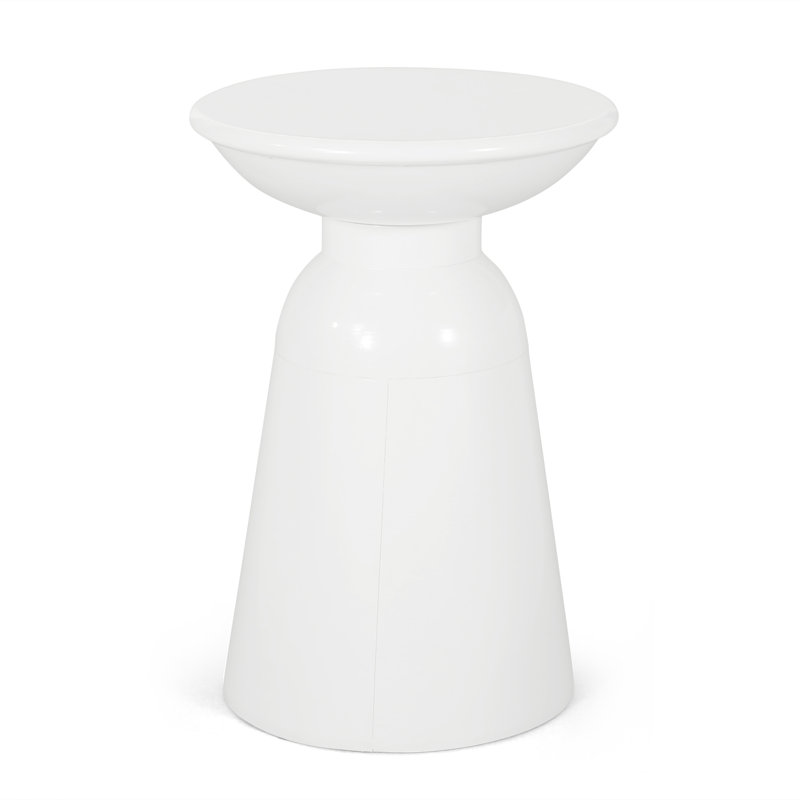 Très grande table de bout en métal pour l'extérieur - idéale pour le patio, Blanc
