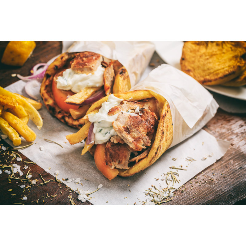 Greek Gyros Wrap - Wrapped Canvas Print, 30cm H x 46cm W x 3.8cm D