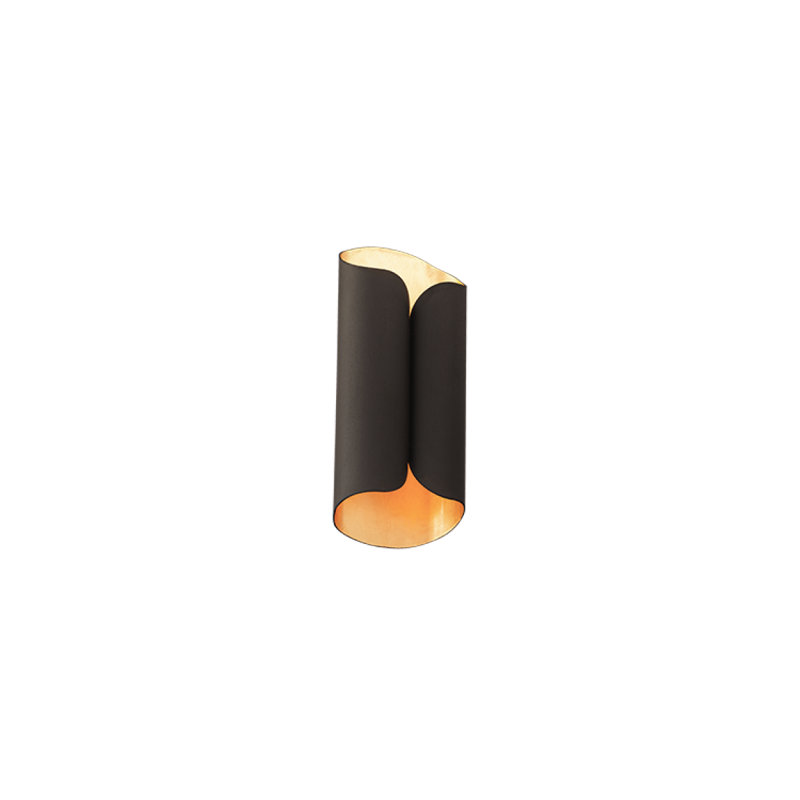 Opus Bronze Gold Leaf Cylinder LED Wall Sconce