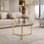 Ensemble de tables basses gigognes, table basse ronde moderne avec structure en métal-859369563