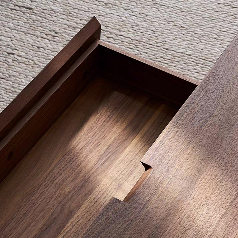 Meuble télé moderne et minimaliste en bois massif, H 13,77 po x L 86,61 po x l 19,29 po