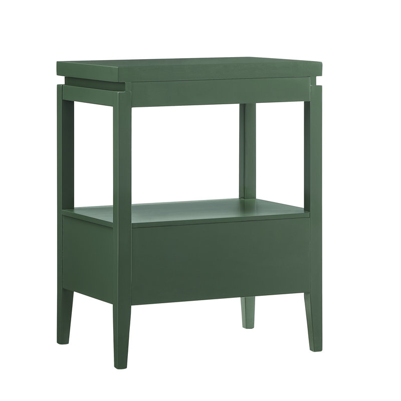 Table de chevet 1 tiroir Vintage, Vert antique