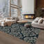 Tapis bleu touffeté à la main à motif oriental multicolore tissé à la main-2026117980