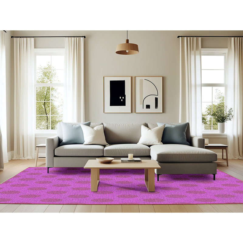Tapis rose à motif Cohasset, Rectangle 6 pi x 9 pi