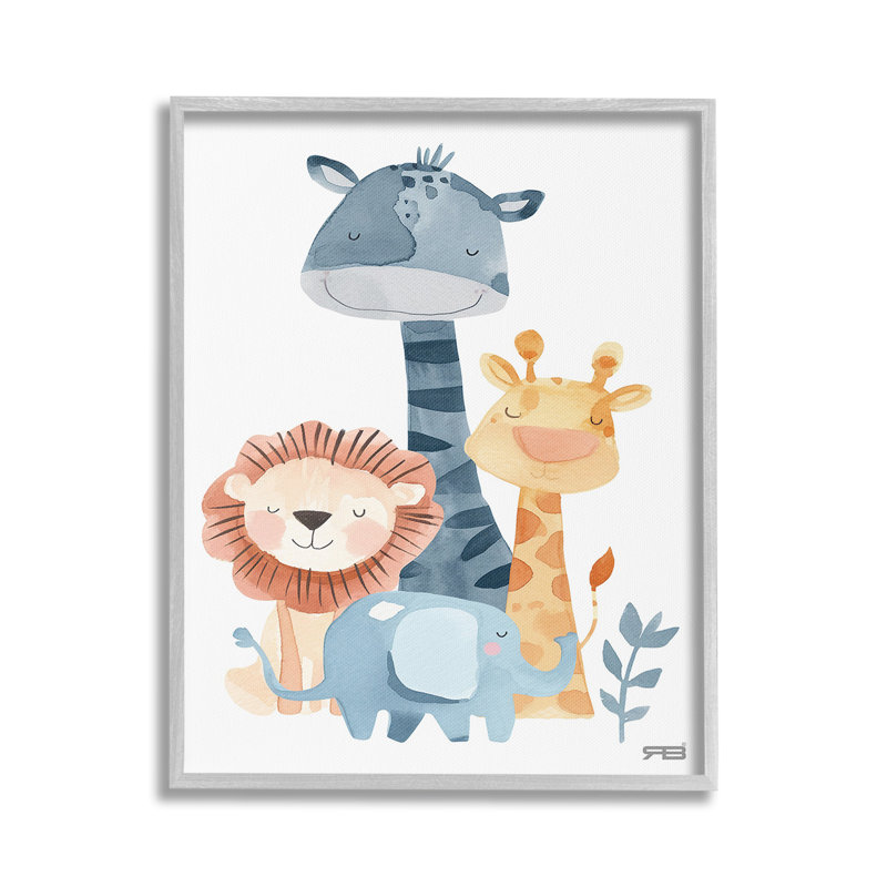 «Gentle Nursery Animals», art de la giclée encadrée par RB, Estampe numérique Farmhouse, H 30 po x l 24 po