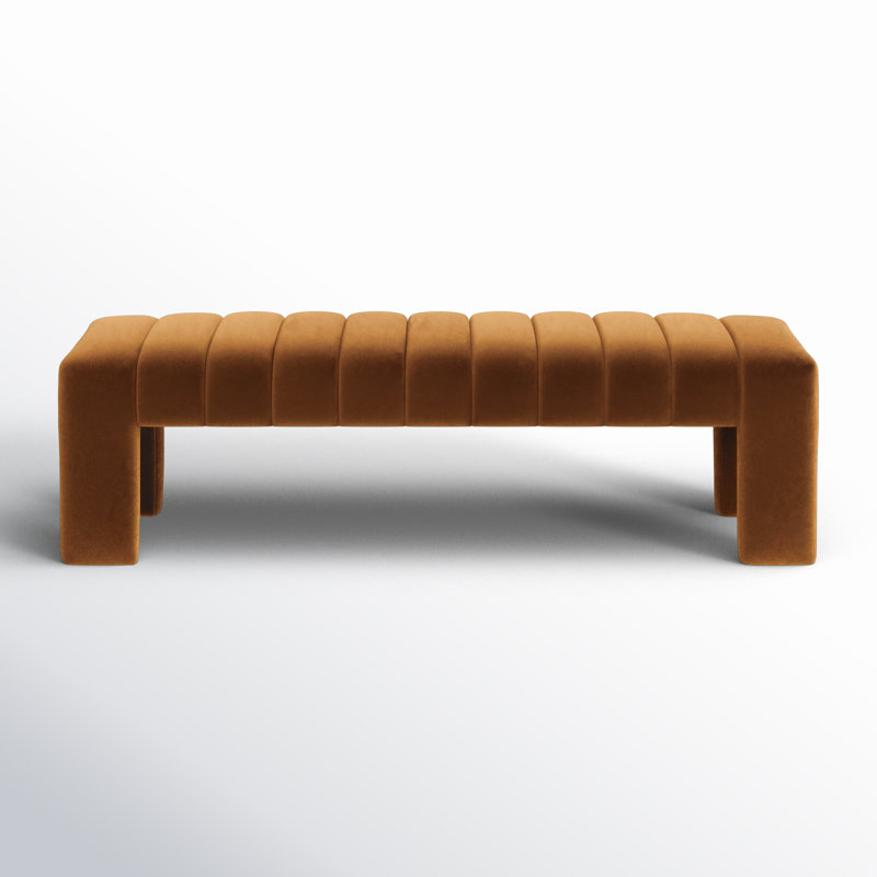 Velvet Upholstered Bench, Soft Saddle Velvet